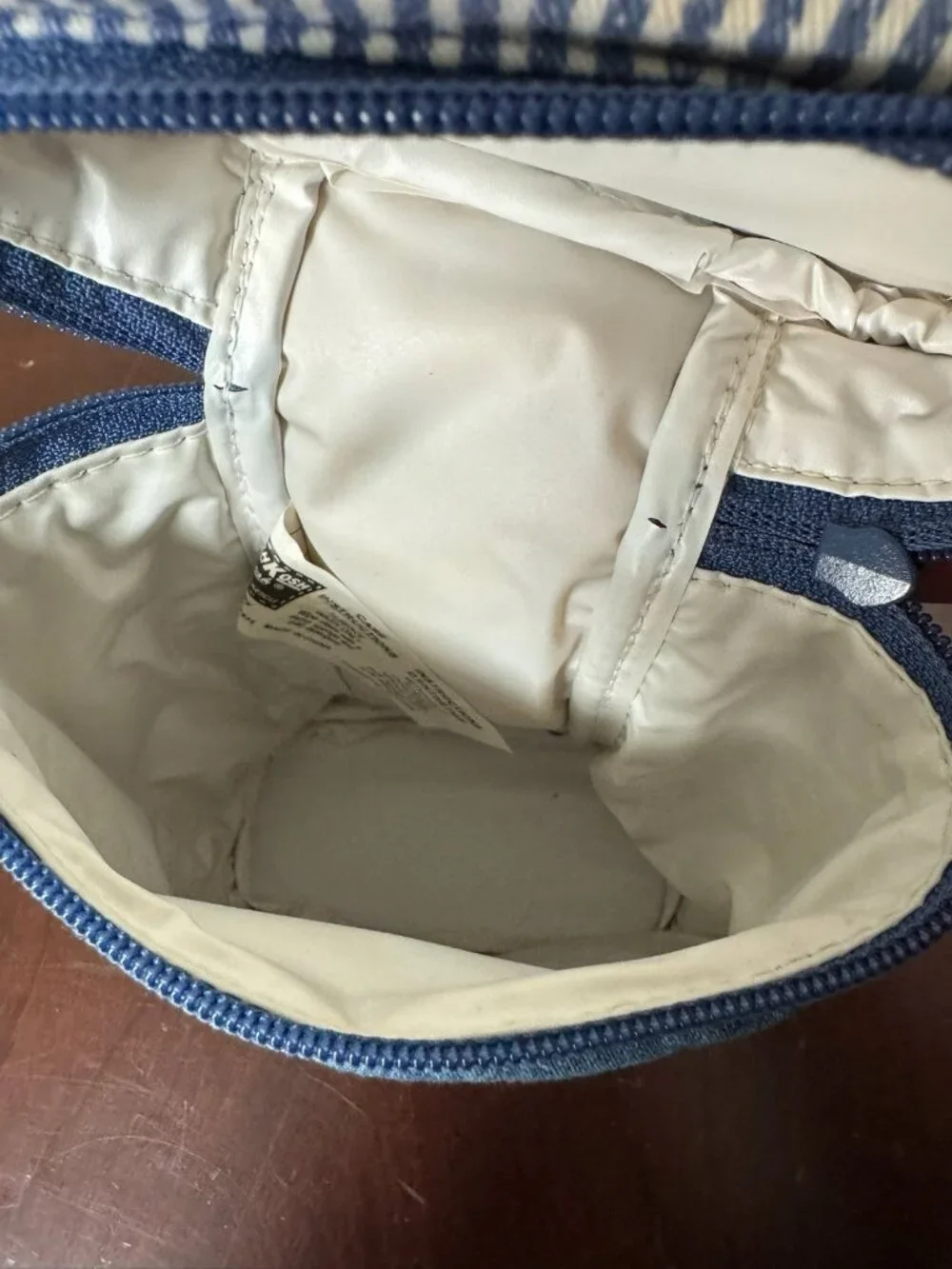 VTG OshKosh Denim Stripe Insulated Bag Handle